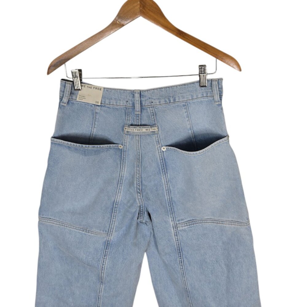 FREE PEOPLE WTF Havasu Slouchy Cropped Jeans blue Size 26 NWT - Picture 6 of 9